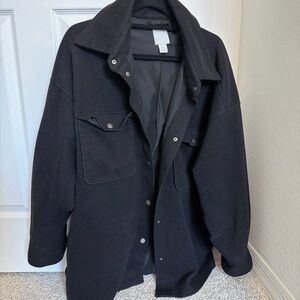 H&M black oversized jacket Size XXL